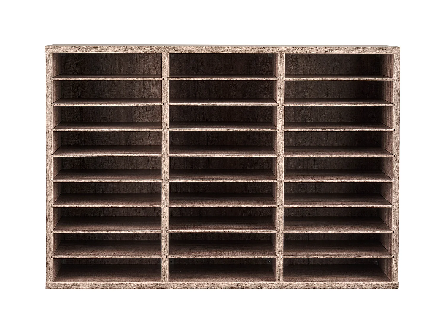 Organizador de Escritorio SucceBuy de Madera con 27 Compartimentos y Estantes Extraíbles, Color Negro y Gris