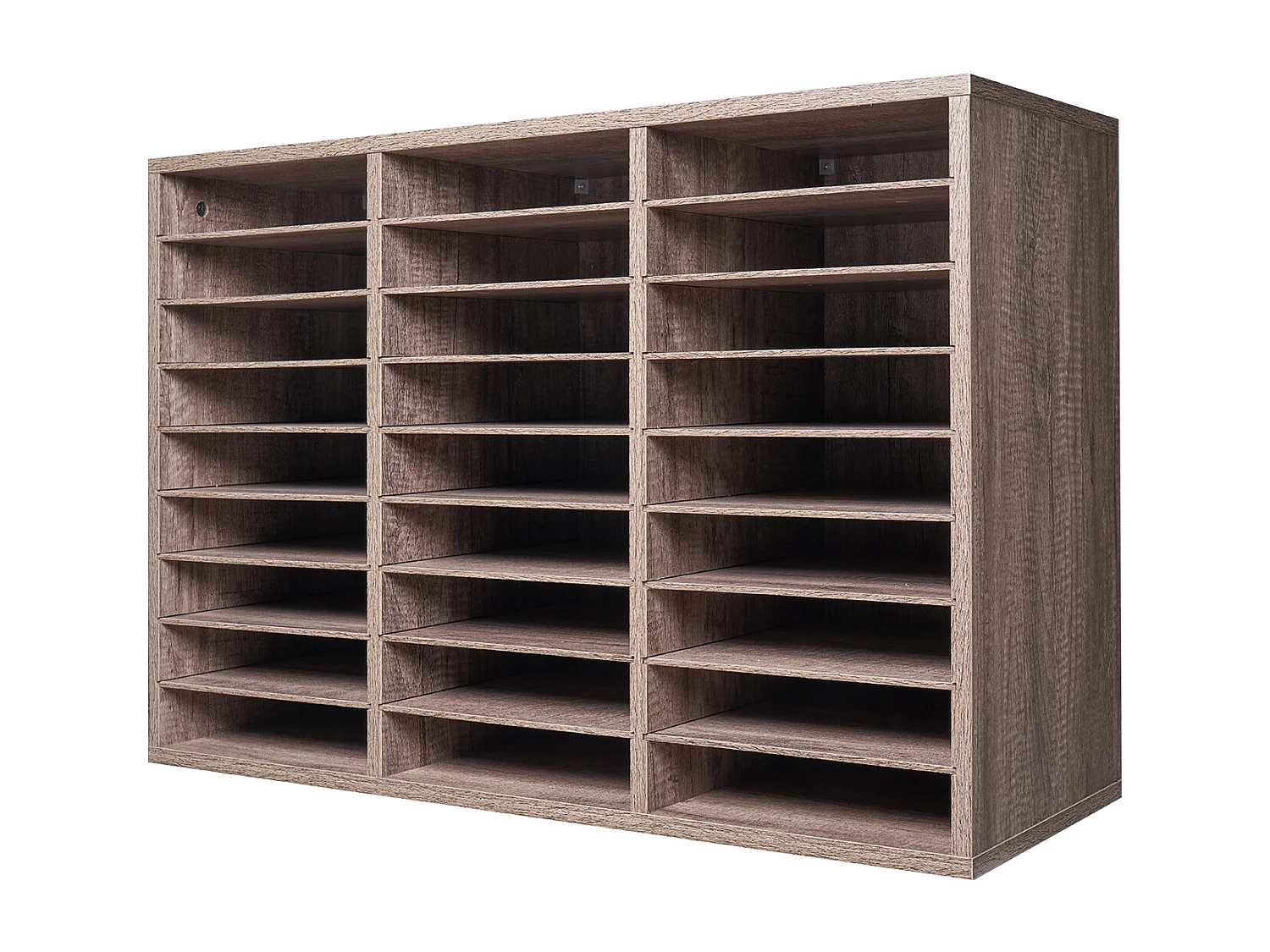 Organiseur de Bureau, SucceBuy Organiseur de Livres en Bois à 27 Compartiments, Étagères Amovibles, Noir - Gris