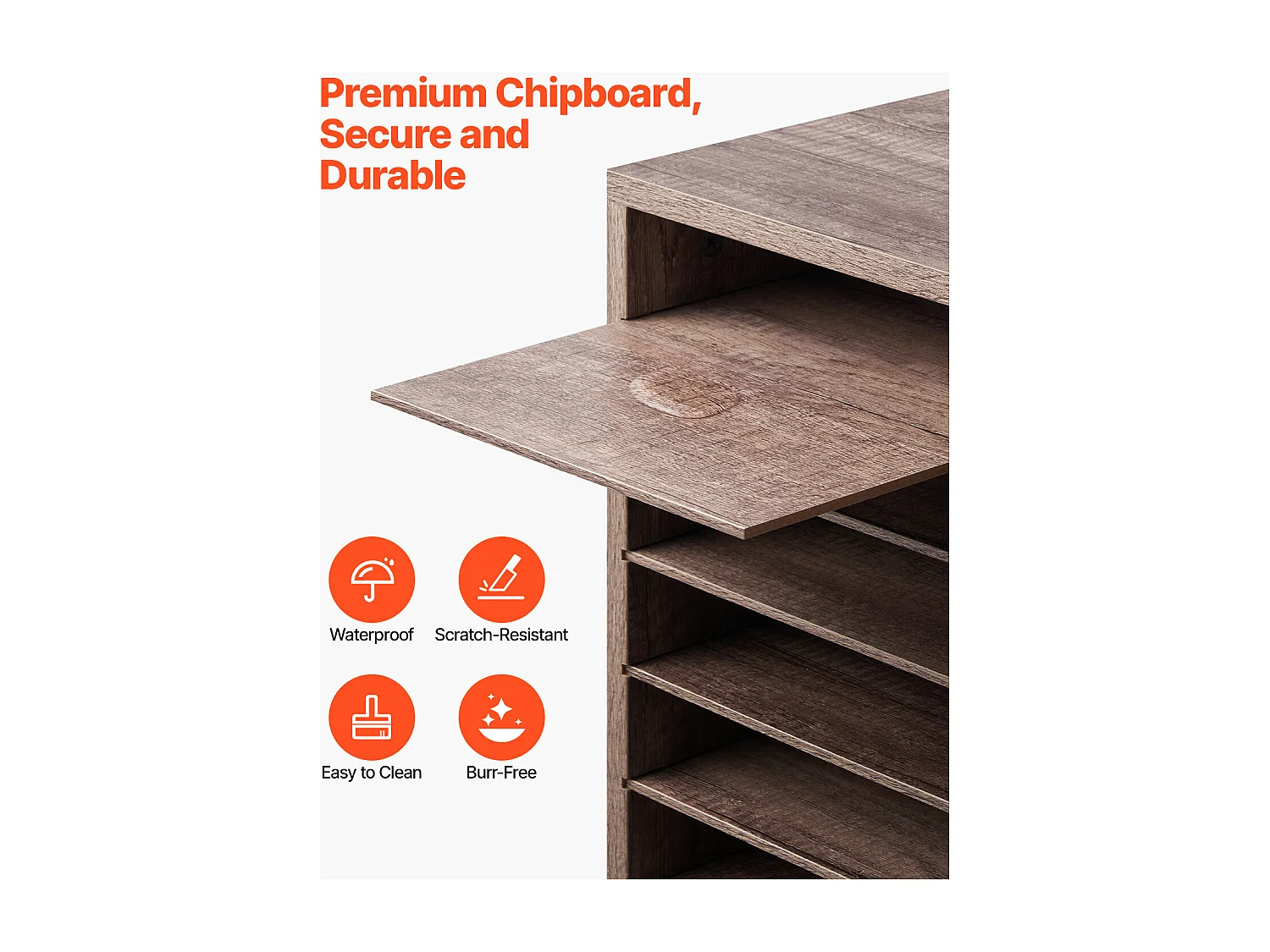 Organiseur de Bureau, SucceBuy Organiseur de Livres en Bois à 27 Compartiments, Étagères Amovibles, Noir - Gris