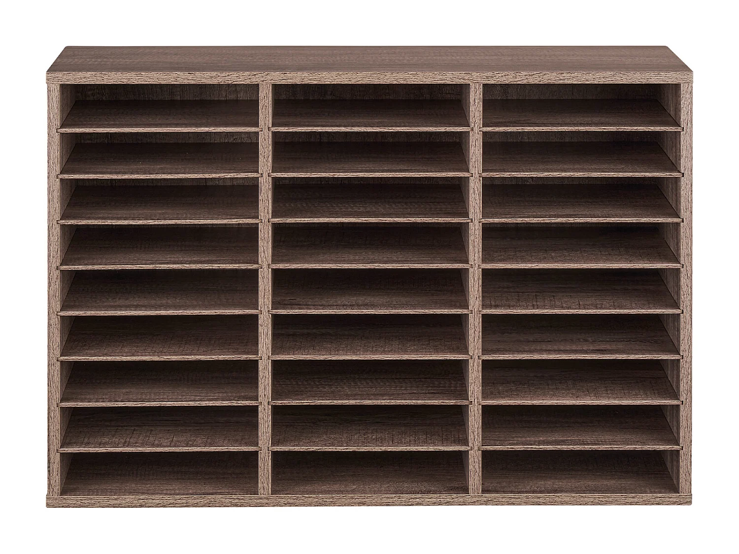 Organiseur de Bureau, SucceBuy Organiseur de Livres en Bois à 27 Compartiments, Étagères Amovibles, Noir - Gris