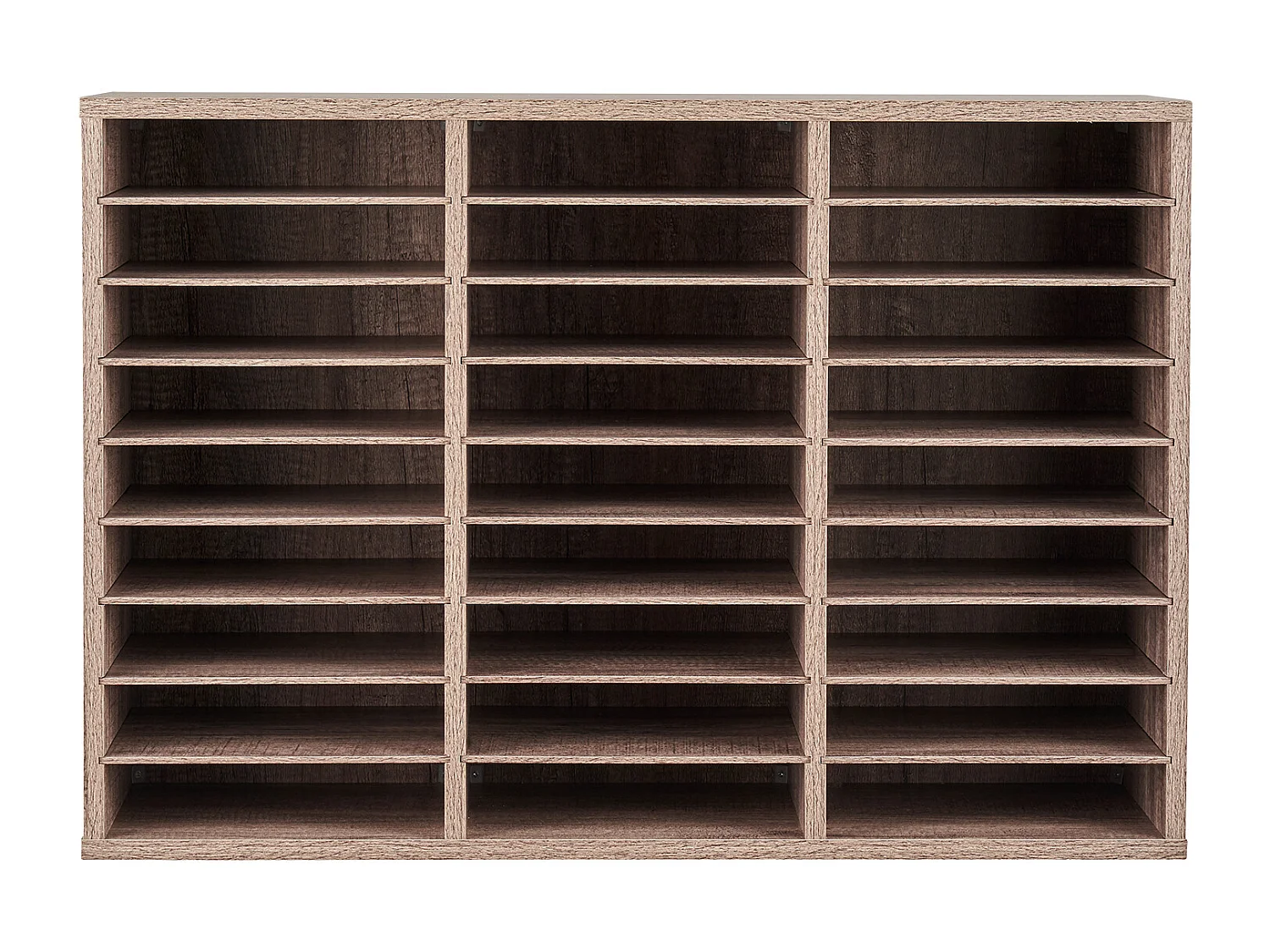 Organiseur de Bureau, SucceBuy Organiseur de Livres en Bois à 27 Compartiments, Étagères Amovibles, Noir - Gris