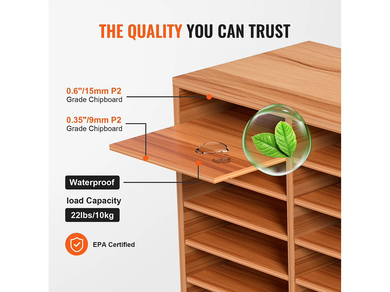 Organiseur de Bureau, SucceBuy Organiseur de Littérature en Bois 27 Compartiments Blanc