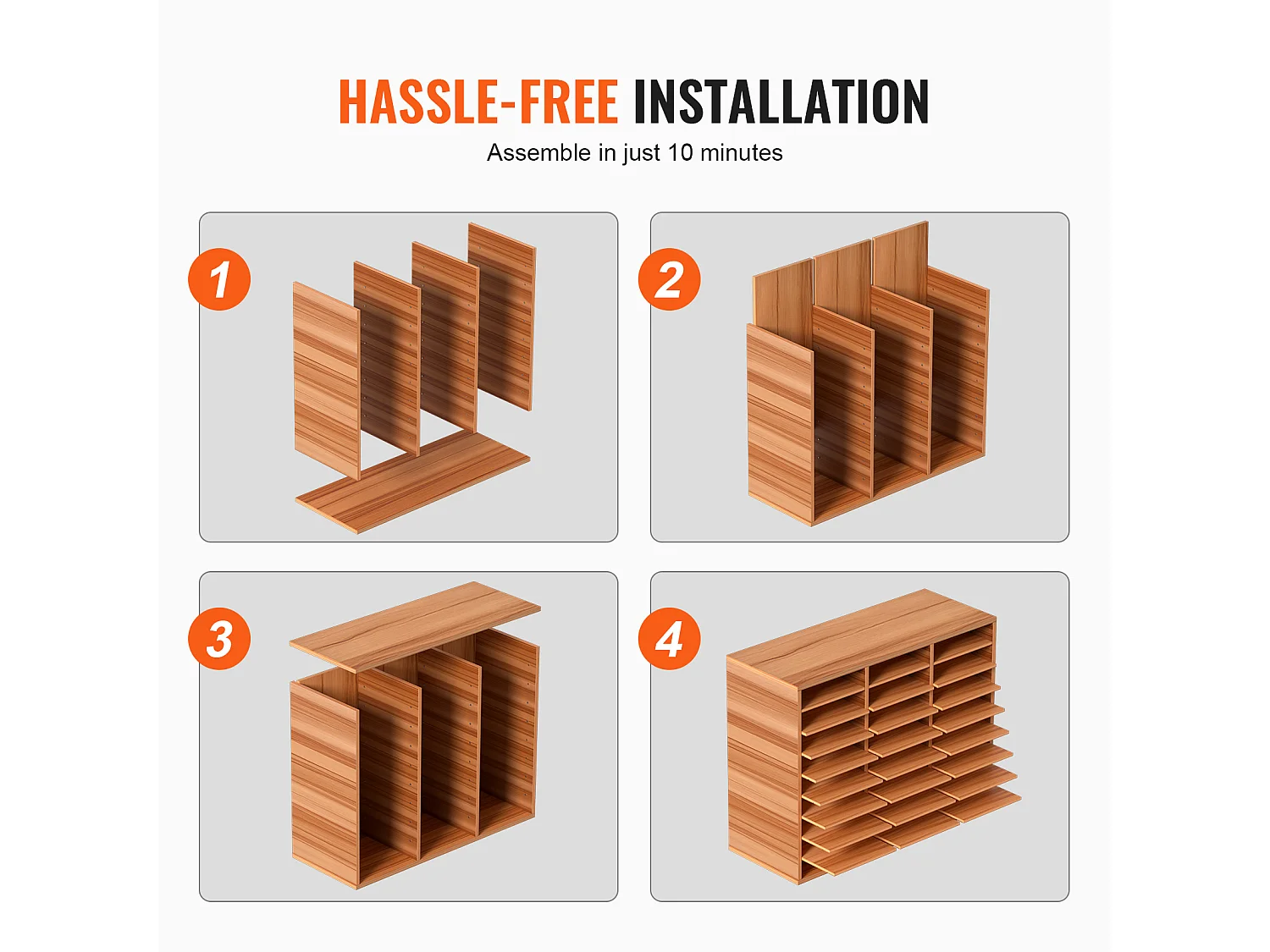 Organiseur de Bureau, SucceBuy Organiseur de Littérature en Bois 27 Compartiments Blanc