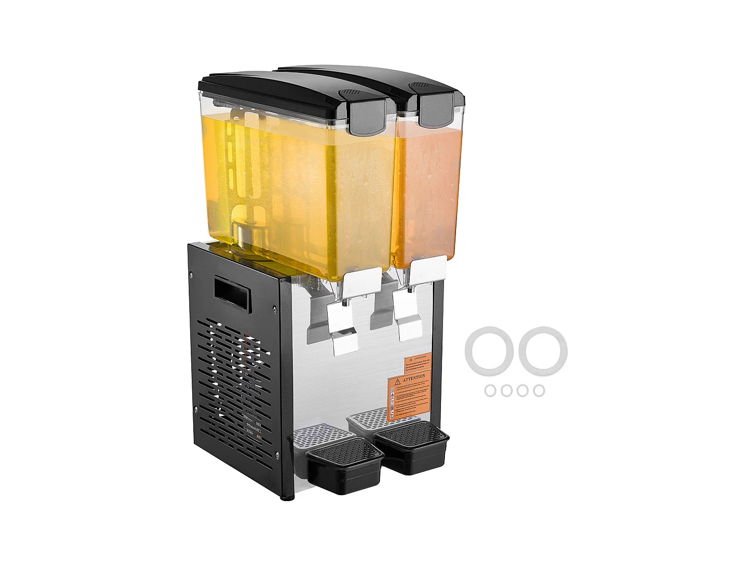 Distributeur de Boissons Commerciales SucceBuy 10 L x 2 Réservoirs, Distributeur de Boissons Glacées et de Jus Froids