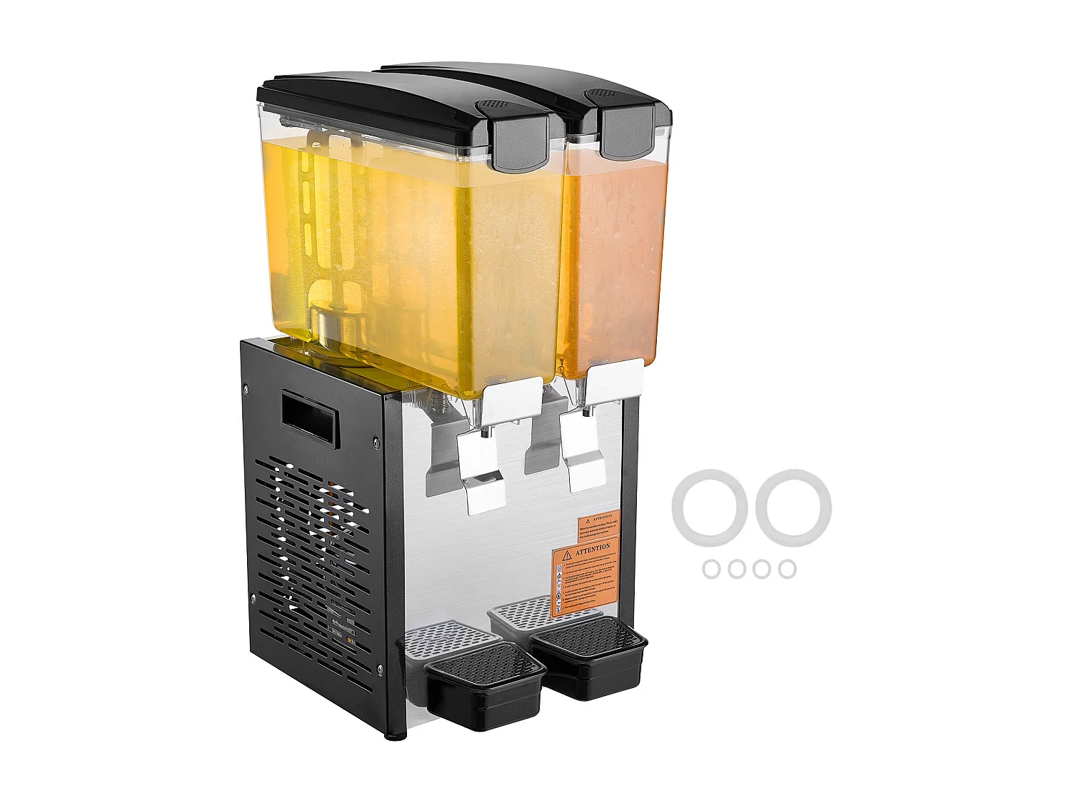 Distributeur de Boissons Commerciales SucceBuy 10 L x 2 Réservoirs, Distributeur de Boissons Glacées et de Jus Froids