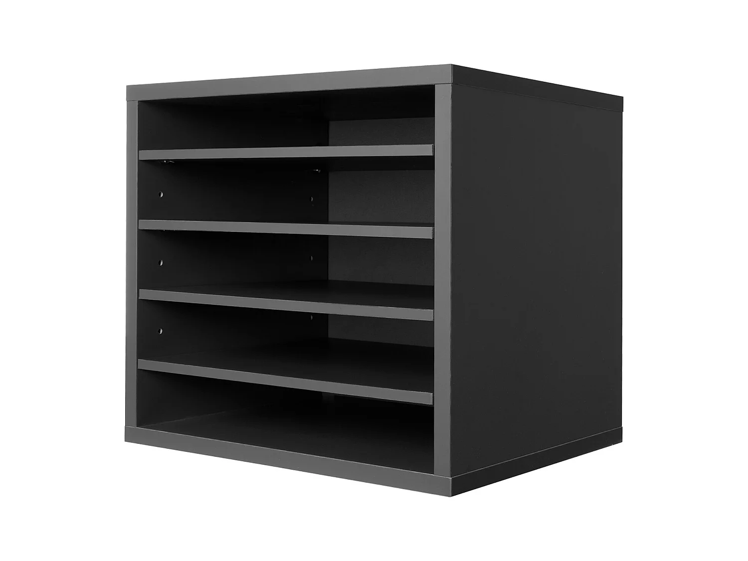 Organiseur de Bureau, SucceBuy Organiseur de Documents en Bois, 5 Compartiments, Étagères Réglables, Gris