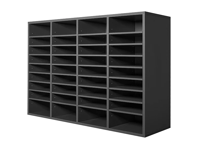 Organiseur de Bureau, SucceBuy Organiseur de Littérature en Bois - 36 Compartiments, Étagères Réglables, Gris