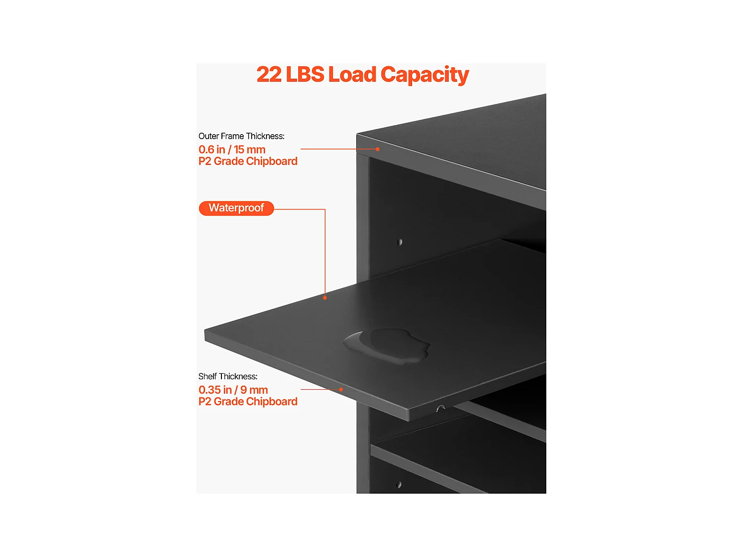 Organiseur de Bureau, SucceBuy Organiseur de Littérature en Bois - 36 Compartiments, Étagères Réglables, Gris