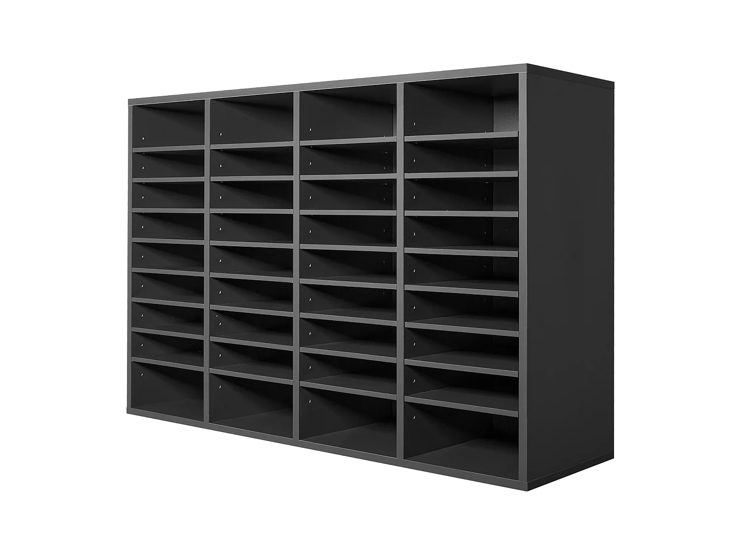 Organiseur de Bureau, SucceBuy Organiseur de Littérature en Bois - 36 Compartiments, Étagères Réglables, Gris
