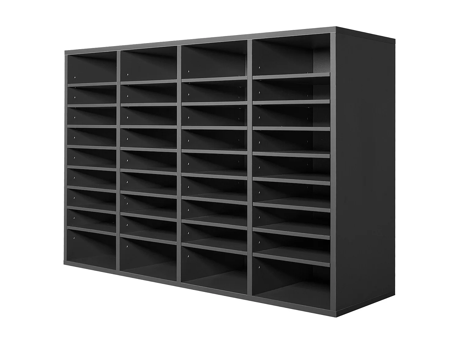 Organiseur de Bureau, SucceBuy Organiseur de Littérature en Bois - 36 Compartiments, Étagères Réglables, Gris