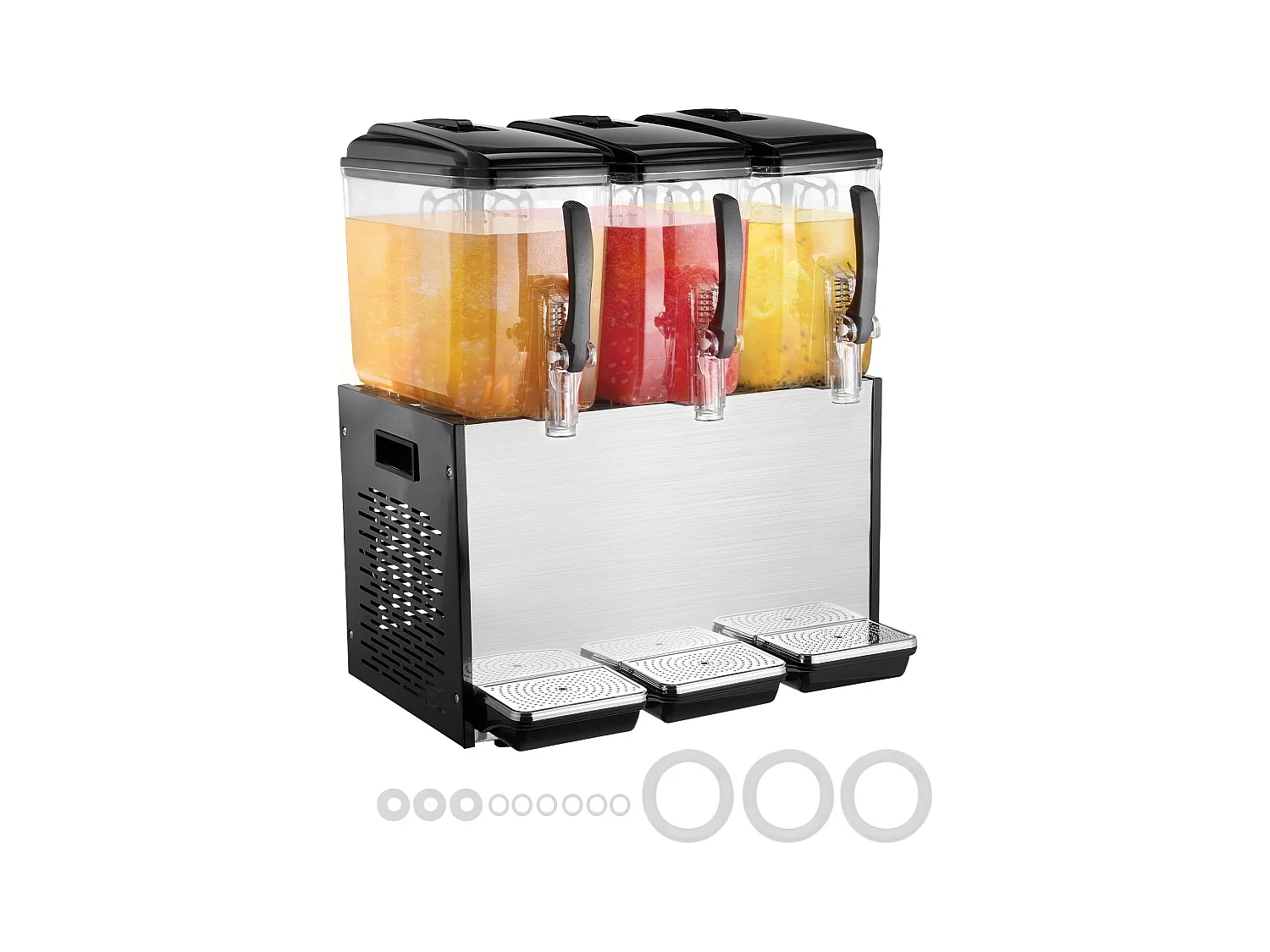 Distributeur de Boissons Commerciales SucceBuy 12 L x 3 Réservoirs, Distributeur de Boissons Glacées et de Jus Froids
