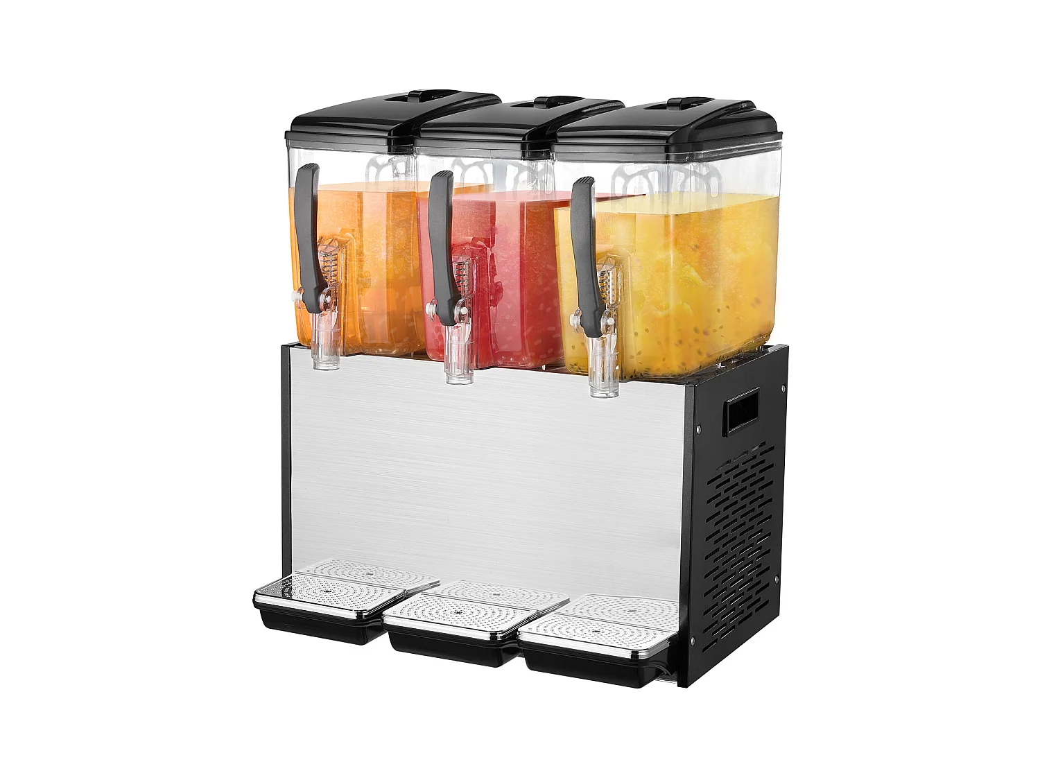 Distributeur de Boissons Commerciales SucceBuy 12 L x 3 Réservoirs, Distributeur de Boissons Glacées et de Jus Froids