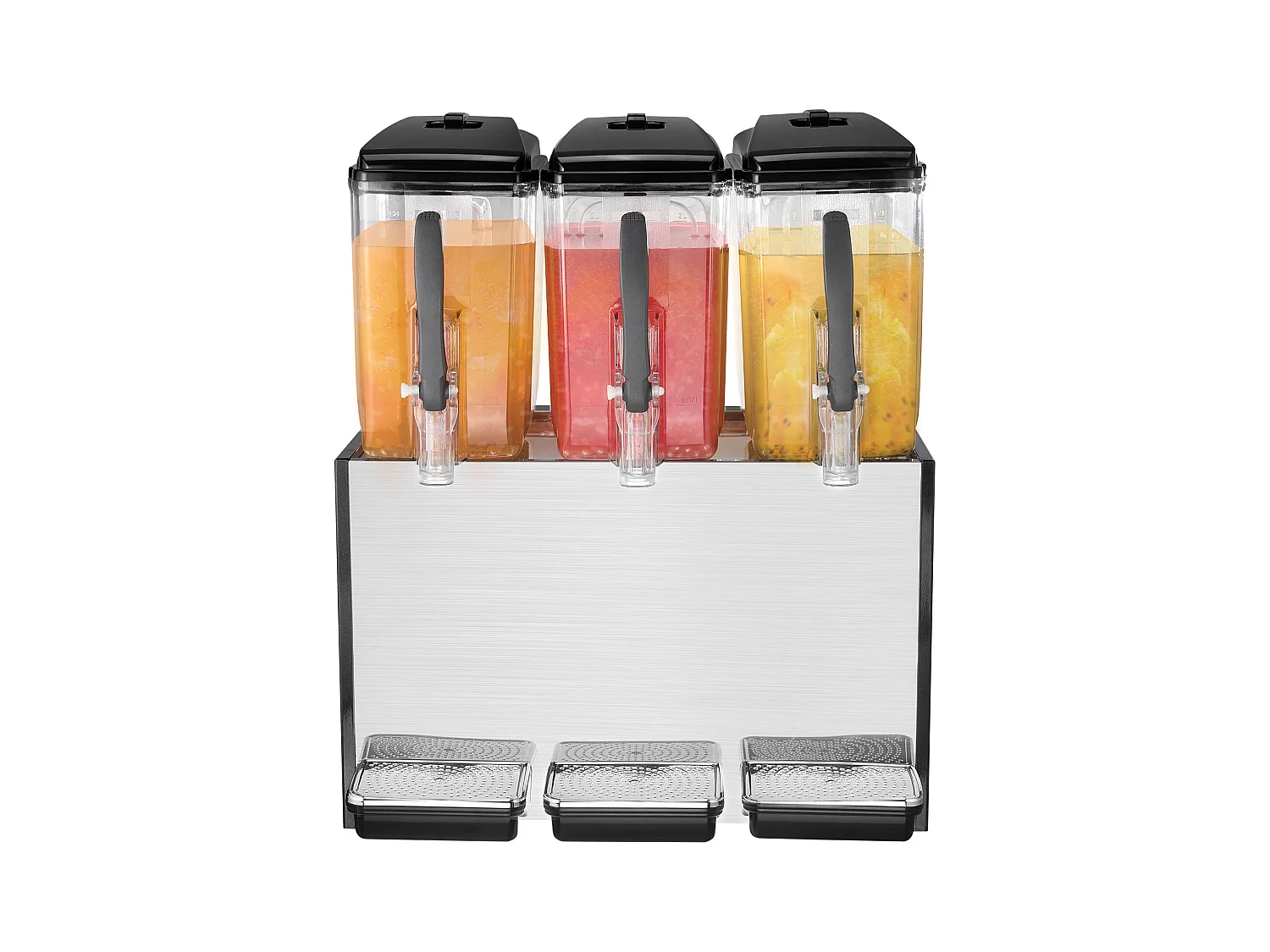 Distributeur de Boissons Commerciales SucceBuy 12 L x 3 Réservoirs, Distributeur de Boissons Glacées et de Jus Froids