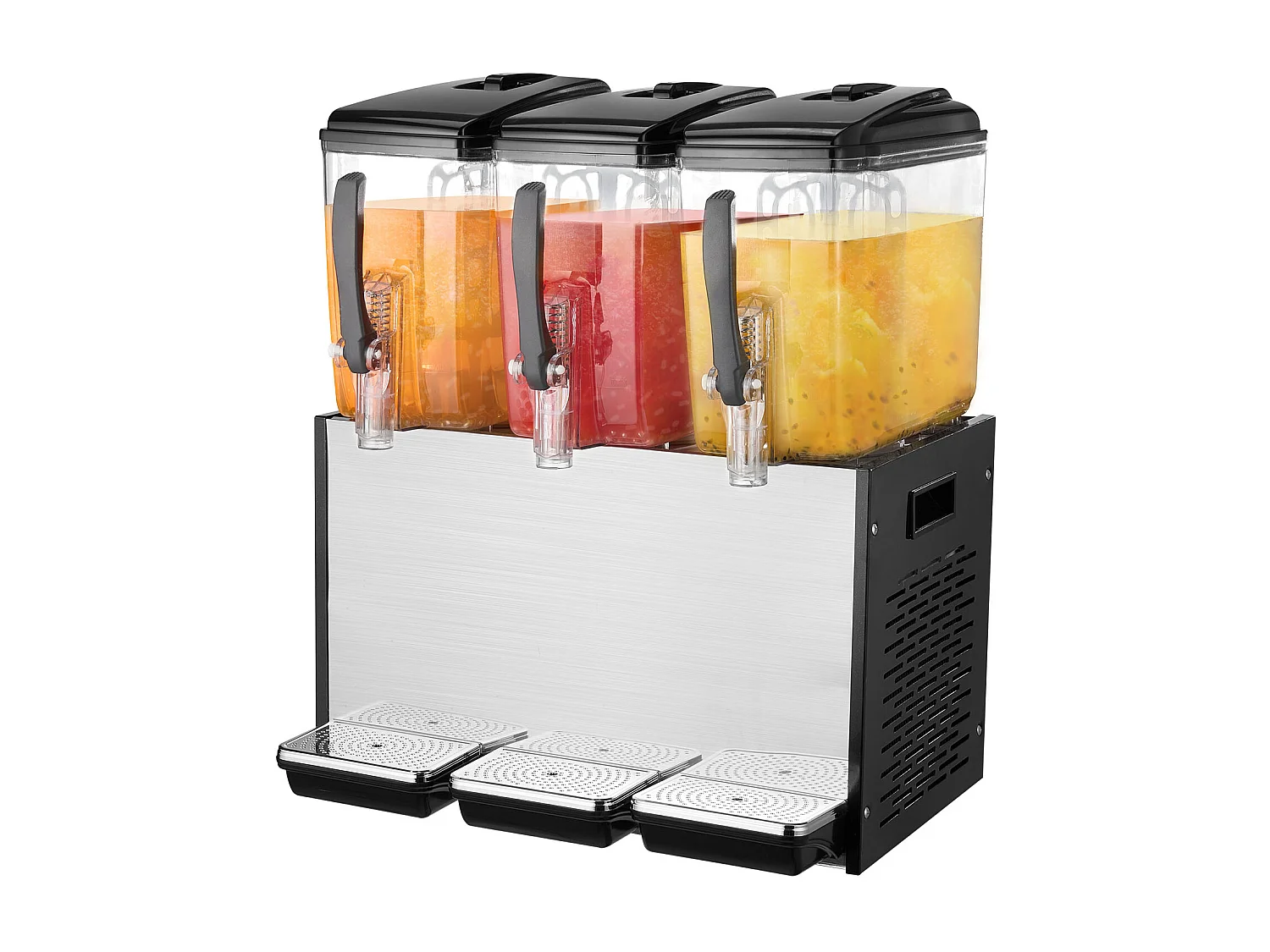 Distributeur de Boissons Commerciales SucceBuy 12 L x 3 Réservoirs, Distributeur de Boissons Glacées et de Jus Froids