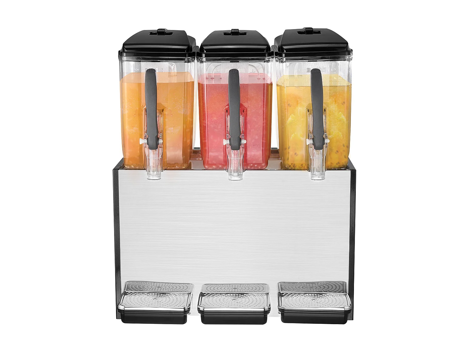 Distributeur de Boissons Commerciales SucceBuy 12 L x 3 Réservoirs, Distributeur de Boissons Glacées et de Jus Froids