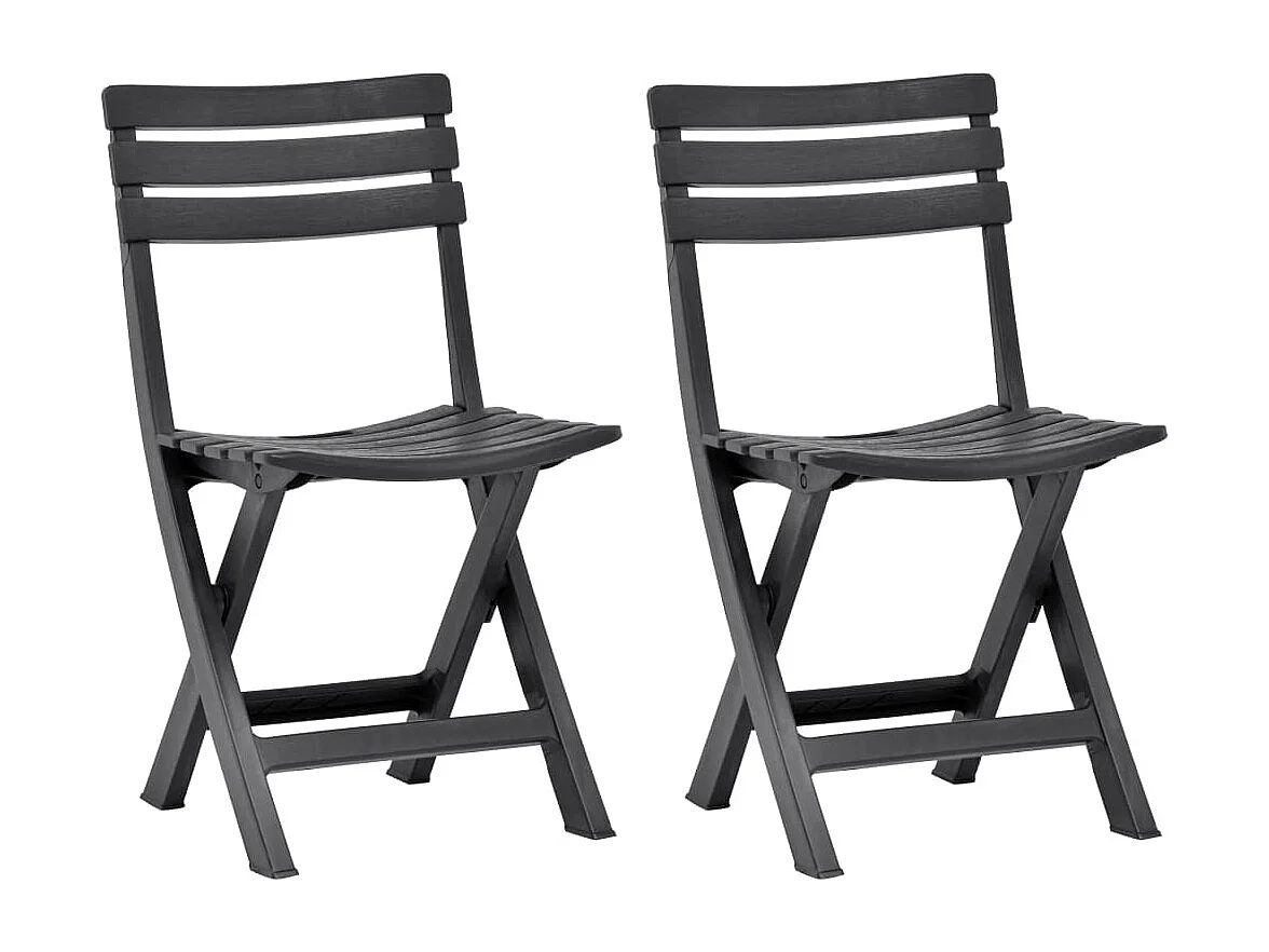 Chaises de jardin pliables lot de 2 Plastique Anthracite