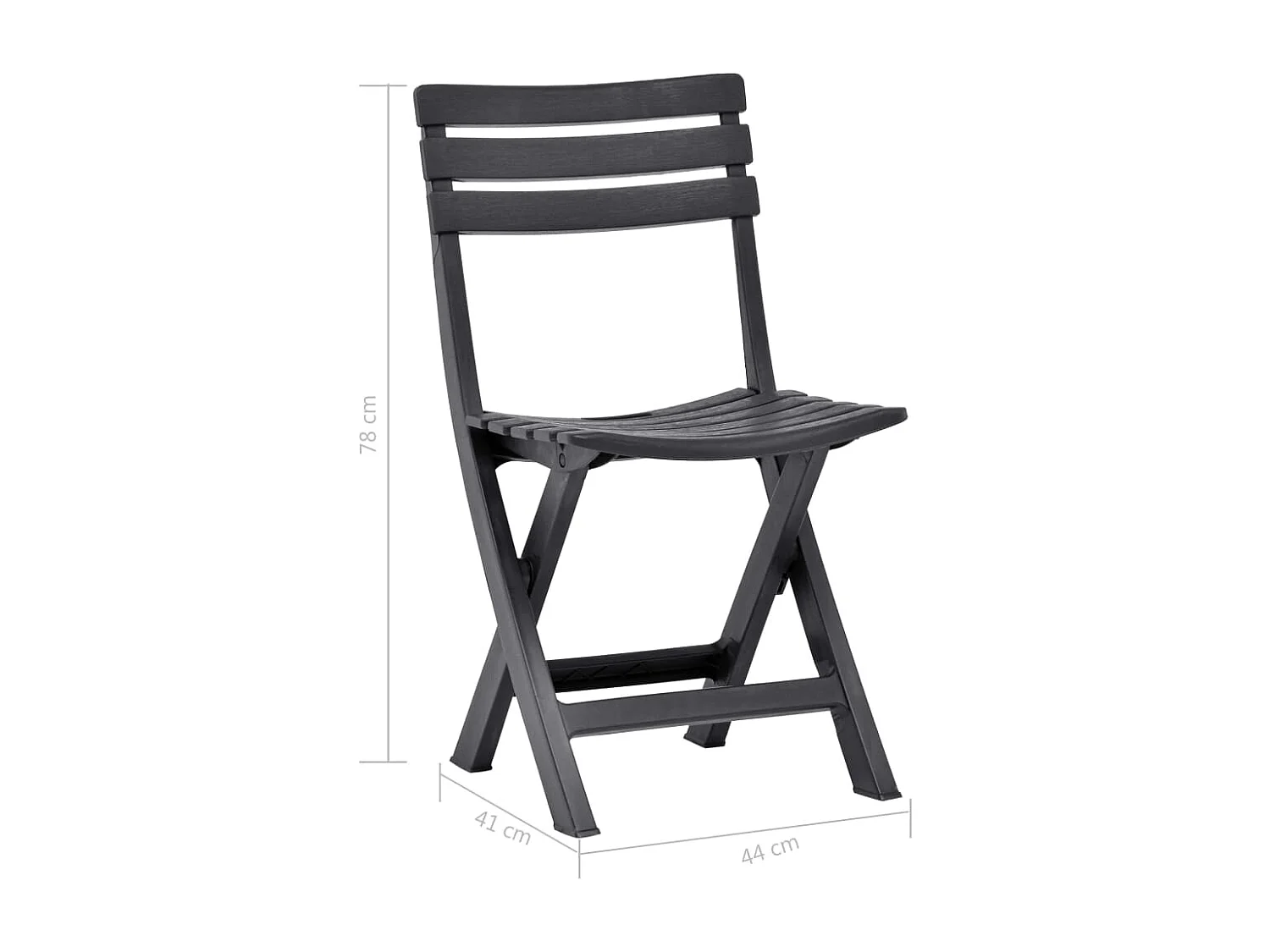 Chaises de jardin pliables lot de 2 Plastique Anthracite