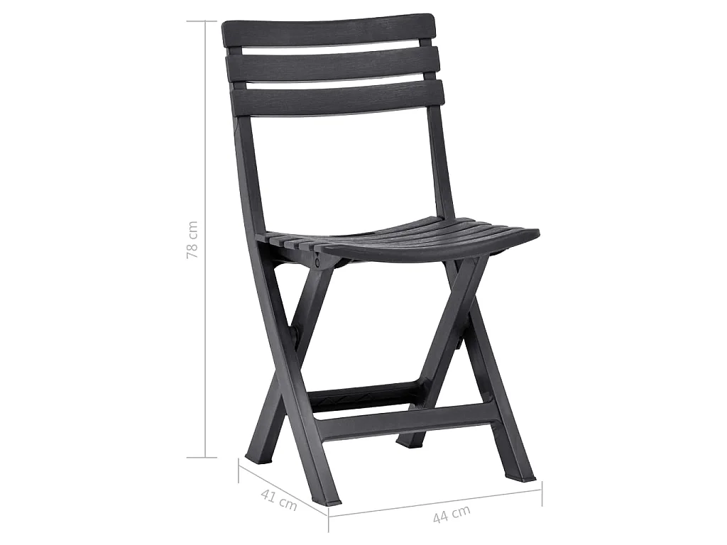 Chaises de jardin pliables lot de 2 Plastique Anthracite