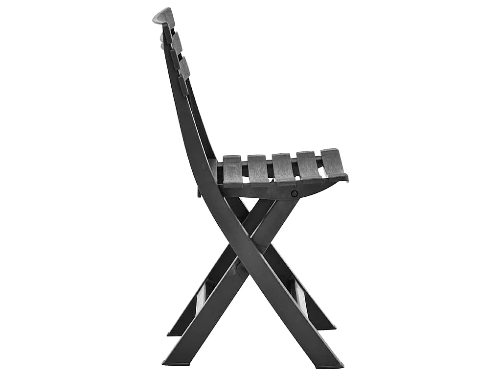 Klappstühle, 2 Stück, Kunststoff, Anthrazit
