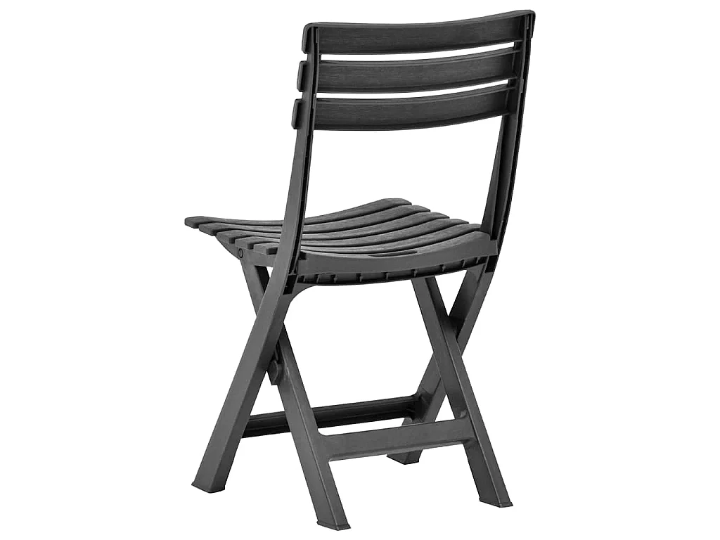 Klappstühle, 2 Stück, Kunststoff, Anthrazit