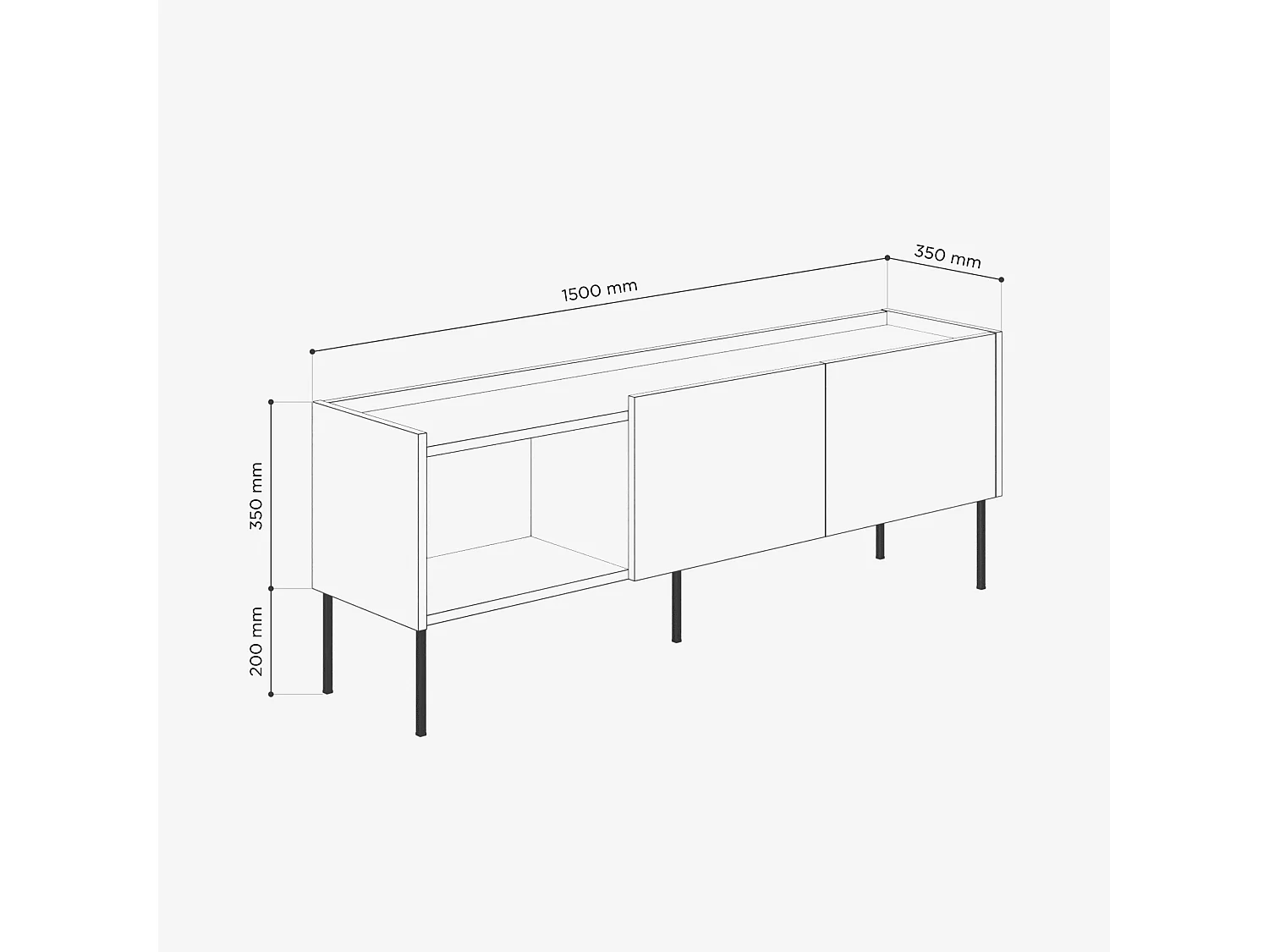 Mueble TV 150 cm Banco de TV Banco para Salón