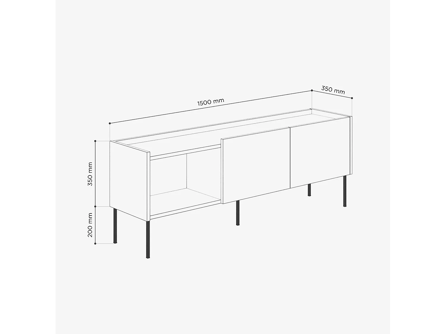 Mueble TV 150 cm Banco de TV Banco para Salón
