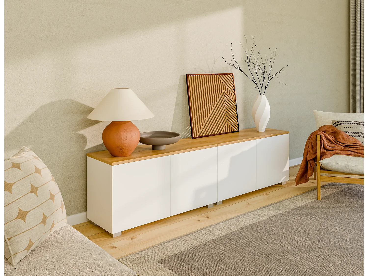 Mueble TV 180 cm Banco para Televisor Banco para Salón