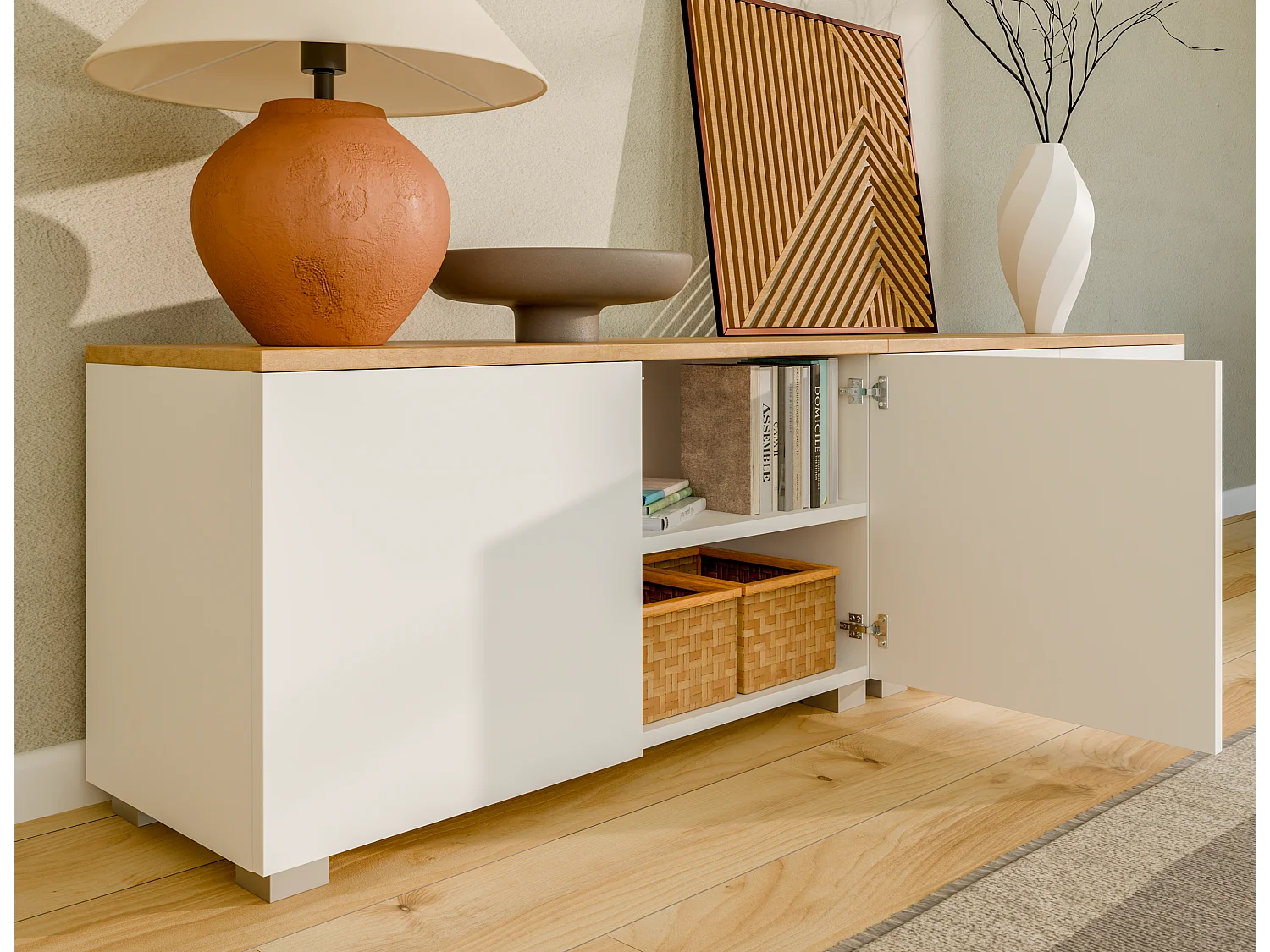 Mueble TV 180 cm Banco para Televisor Banco para Salón