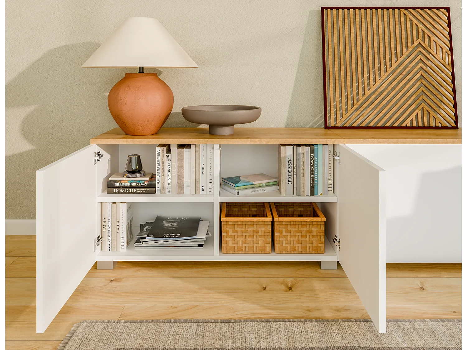 Mueble TV 180 cm Banco para Televisor Banco para Salón