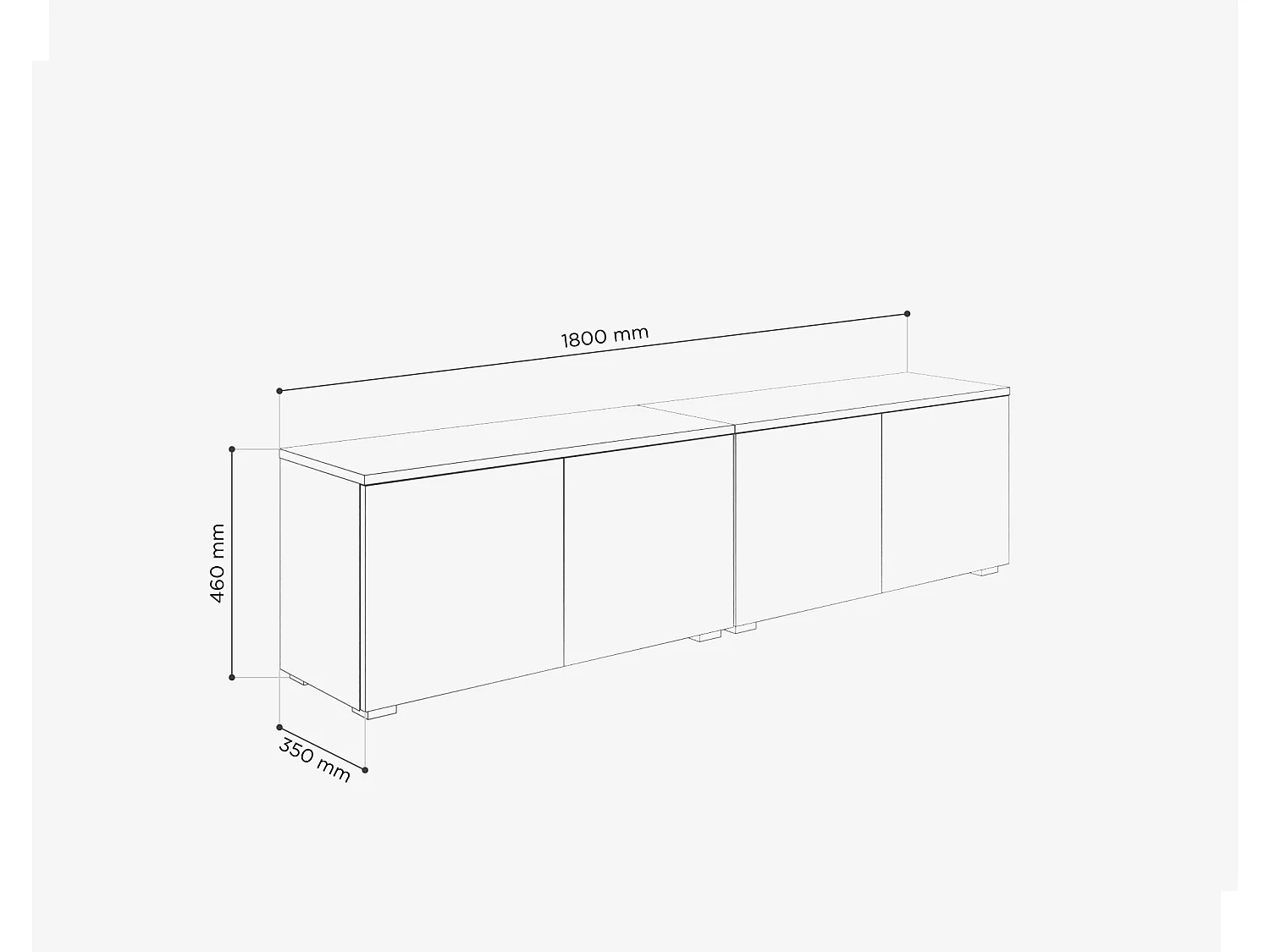 Mueble TV 180 cm Banco para Televisor Banco para Salón