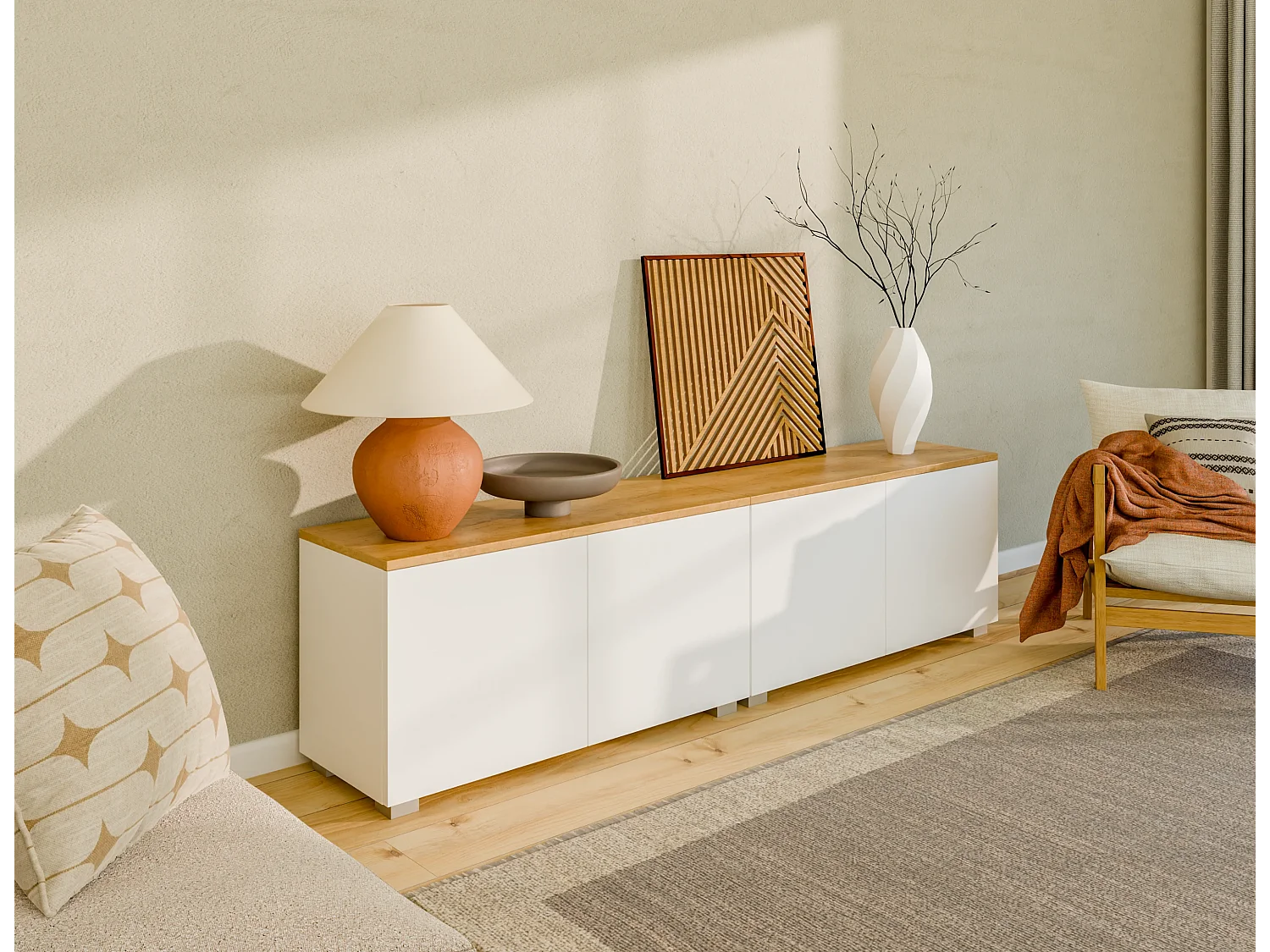 TV-Möbel 180 cm TV-Bank Fernsehbank für Wohnzimmer