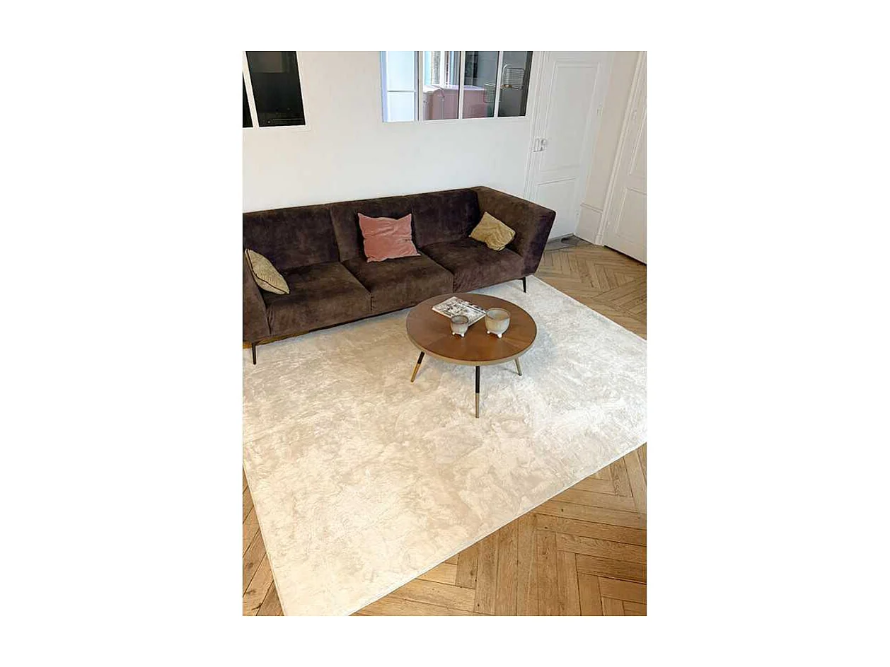 Tapis doux fourrure uni - LAPONIE 01 Beige 300*400