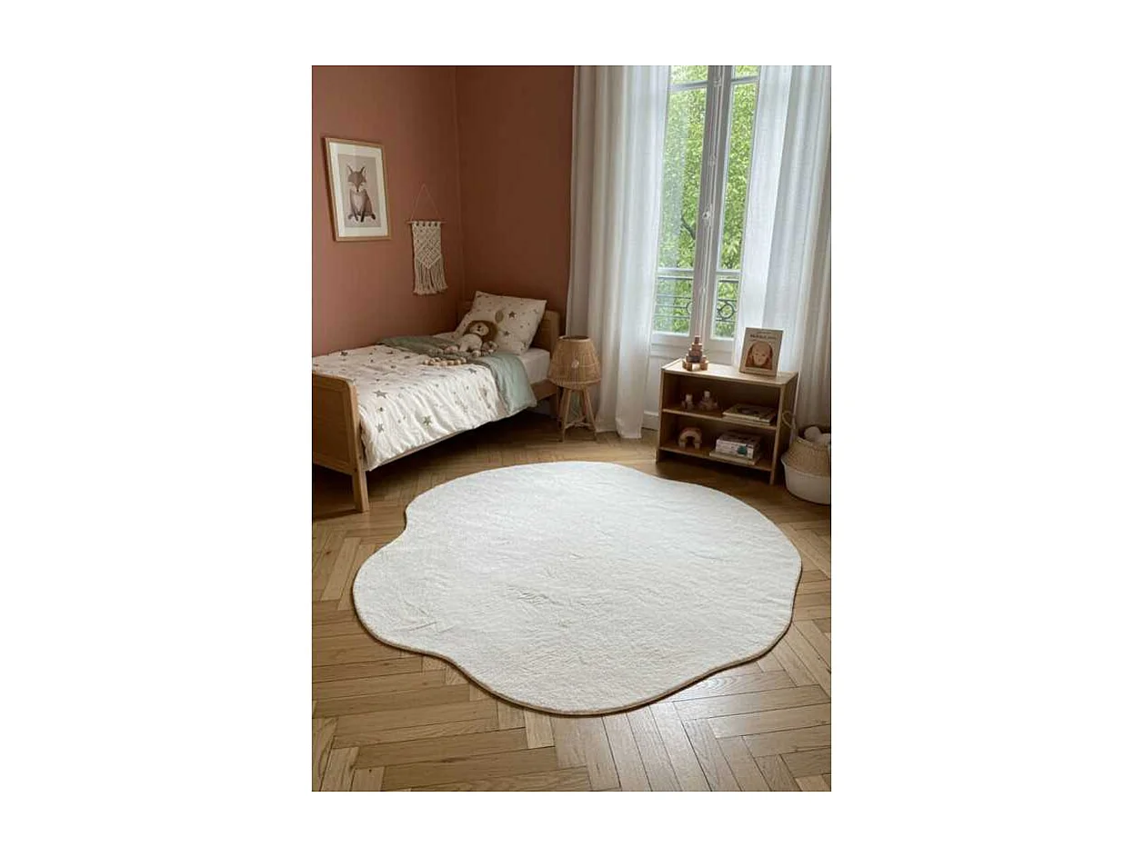 Tapis doux fourrure forme - LAPONIE 02 Crème 120*120