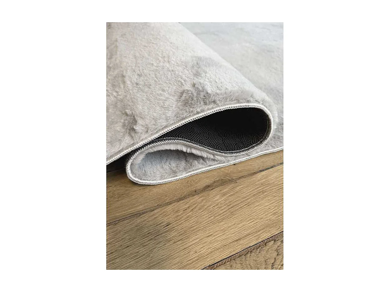 Tapis doux fourrure uni - LAPONIE 01 Gris 120*170