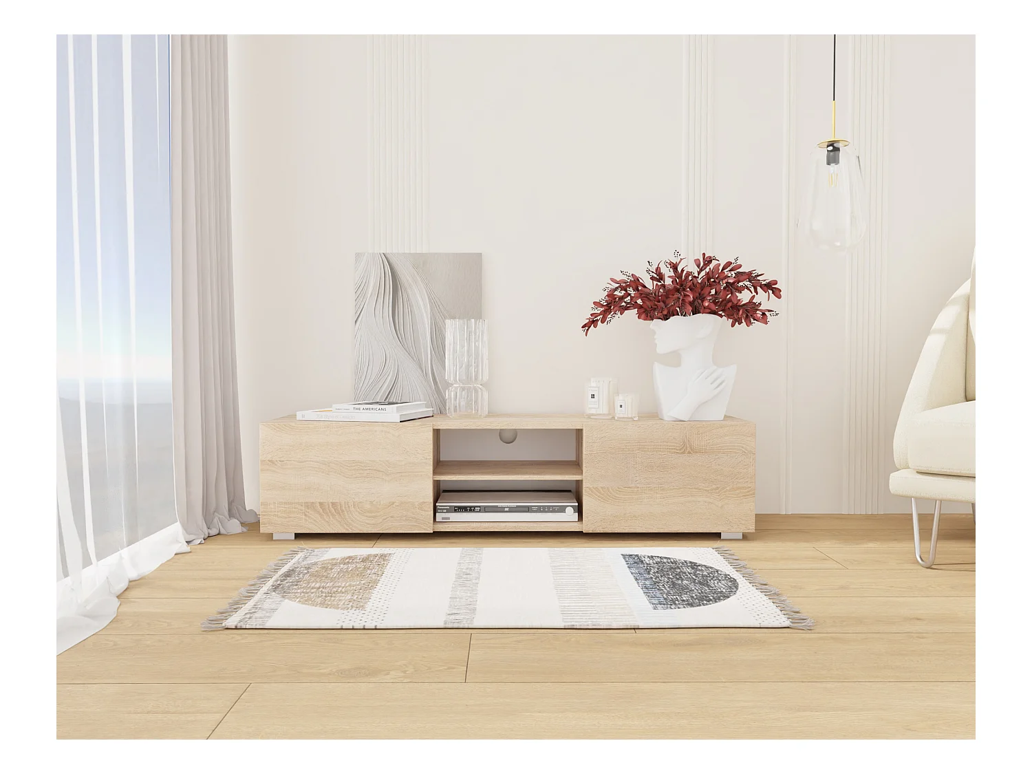 Meuble TV 140 cm Banc Télé Banc pour Salon