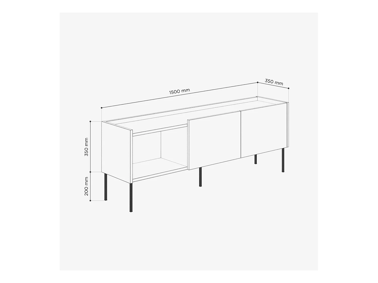 Meuble TV 150 cm Banc Télé Banc pour Salon