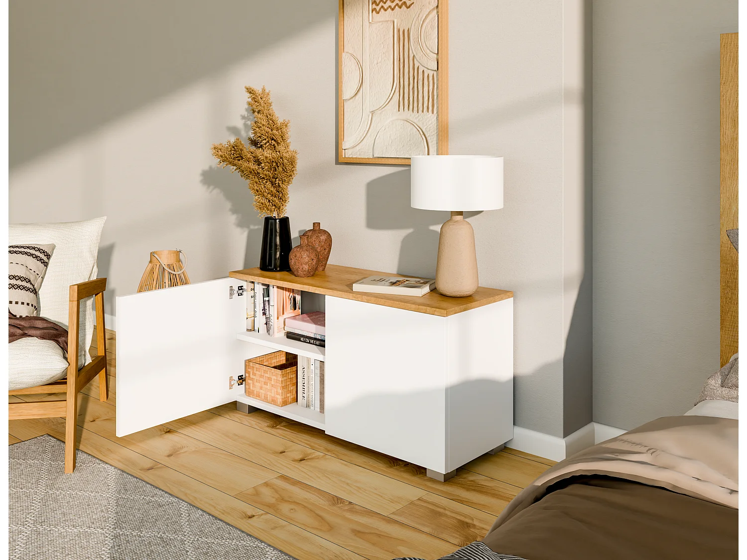 Meuble TV 90 cm Banc Télé Banc pour Salon