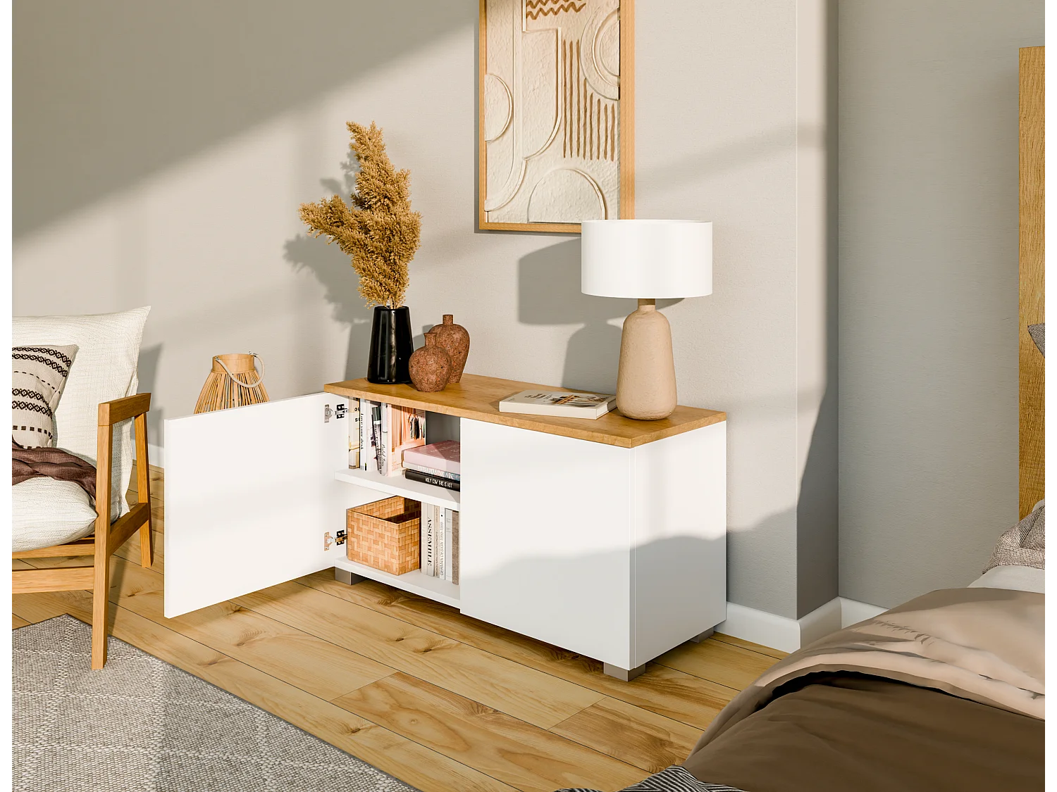 Meuble TV 90 cm Banc Télé Banc pour Salon