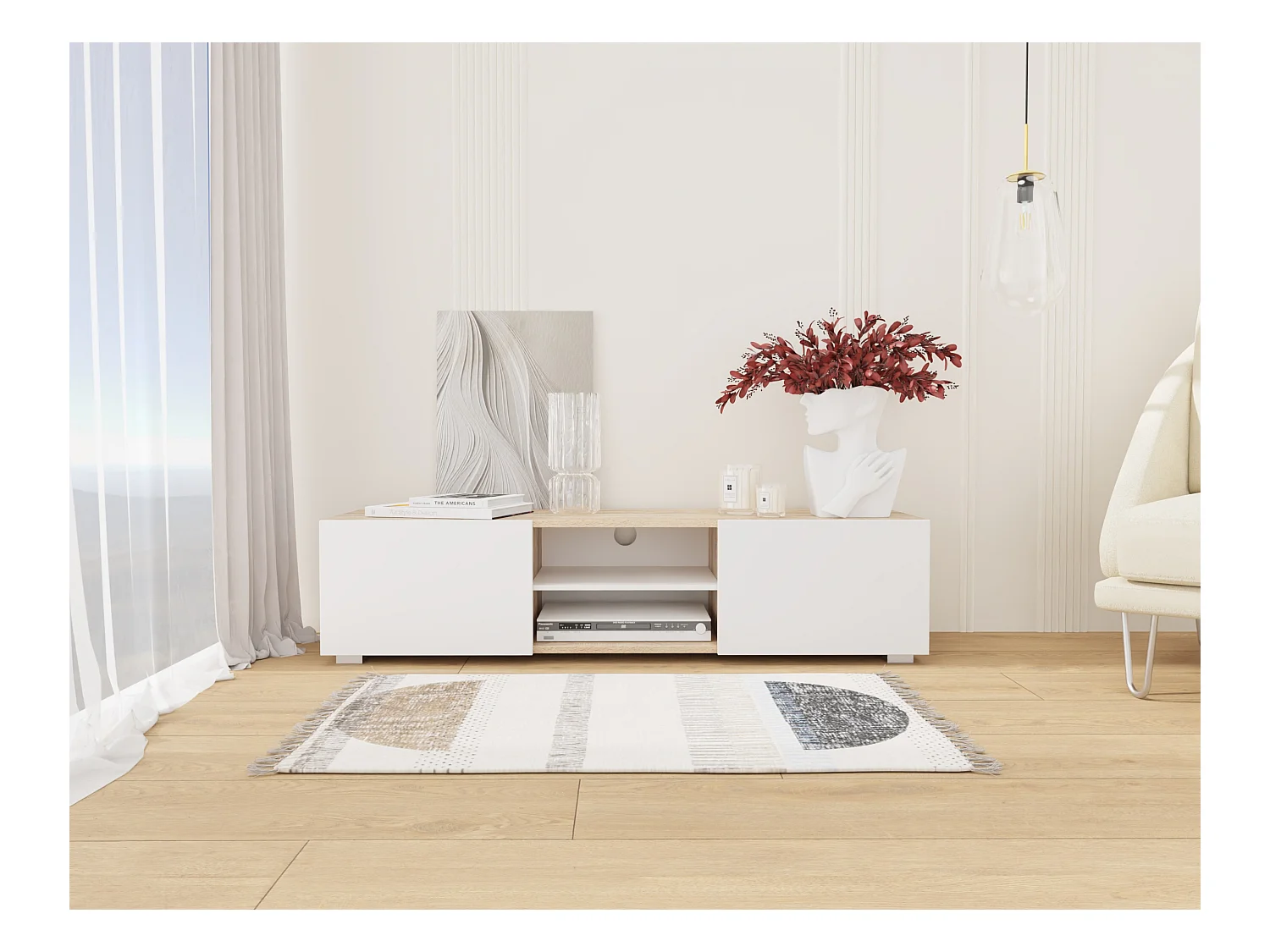 Meuble TV 140 cm Banc Télé Banc pour Salon