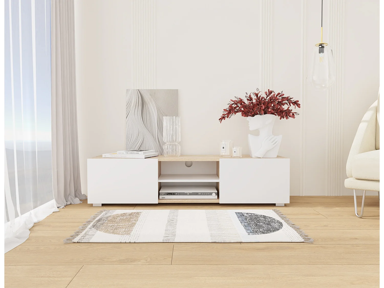 Meuble TV 140 cm Banc Télé Banc pour Salon