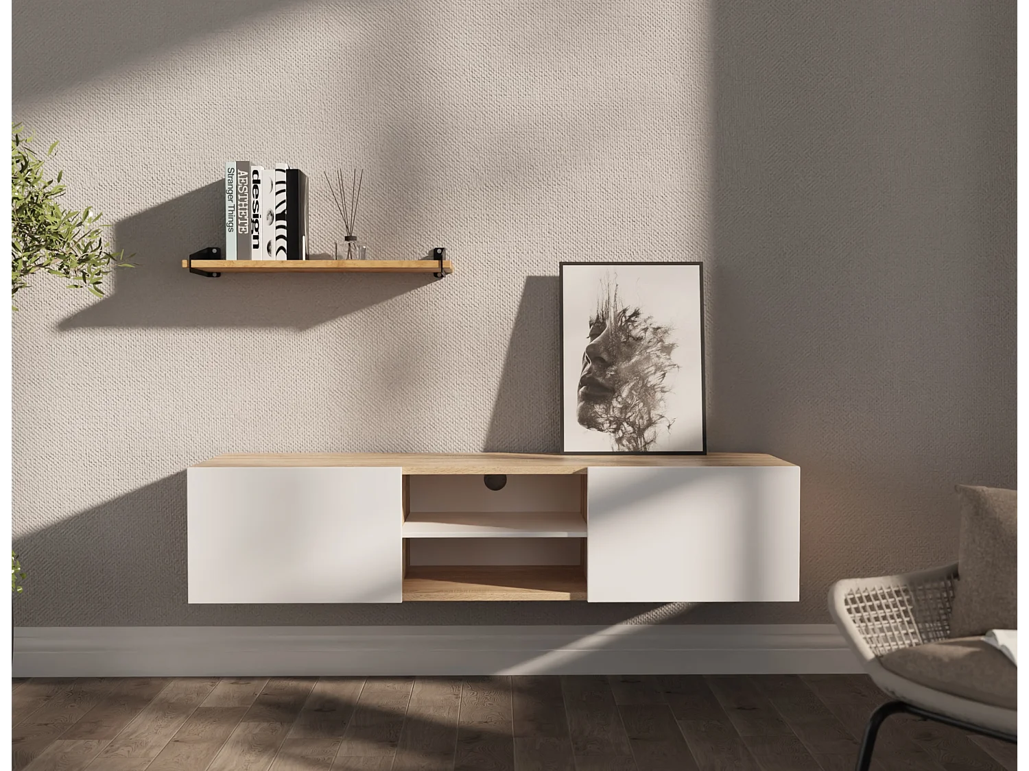 TV-Schrank AURA 140 cm – Modernes Design fürs Wohnzimmer
