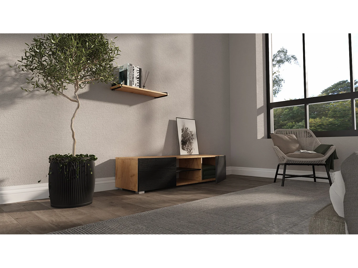 Mobile TV AURA 140 cm – Design moderno per soggiorno