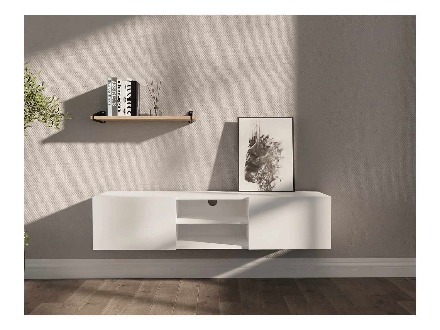 Meuble TV 140 cm Banc Télé Banc pour Salon