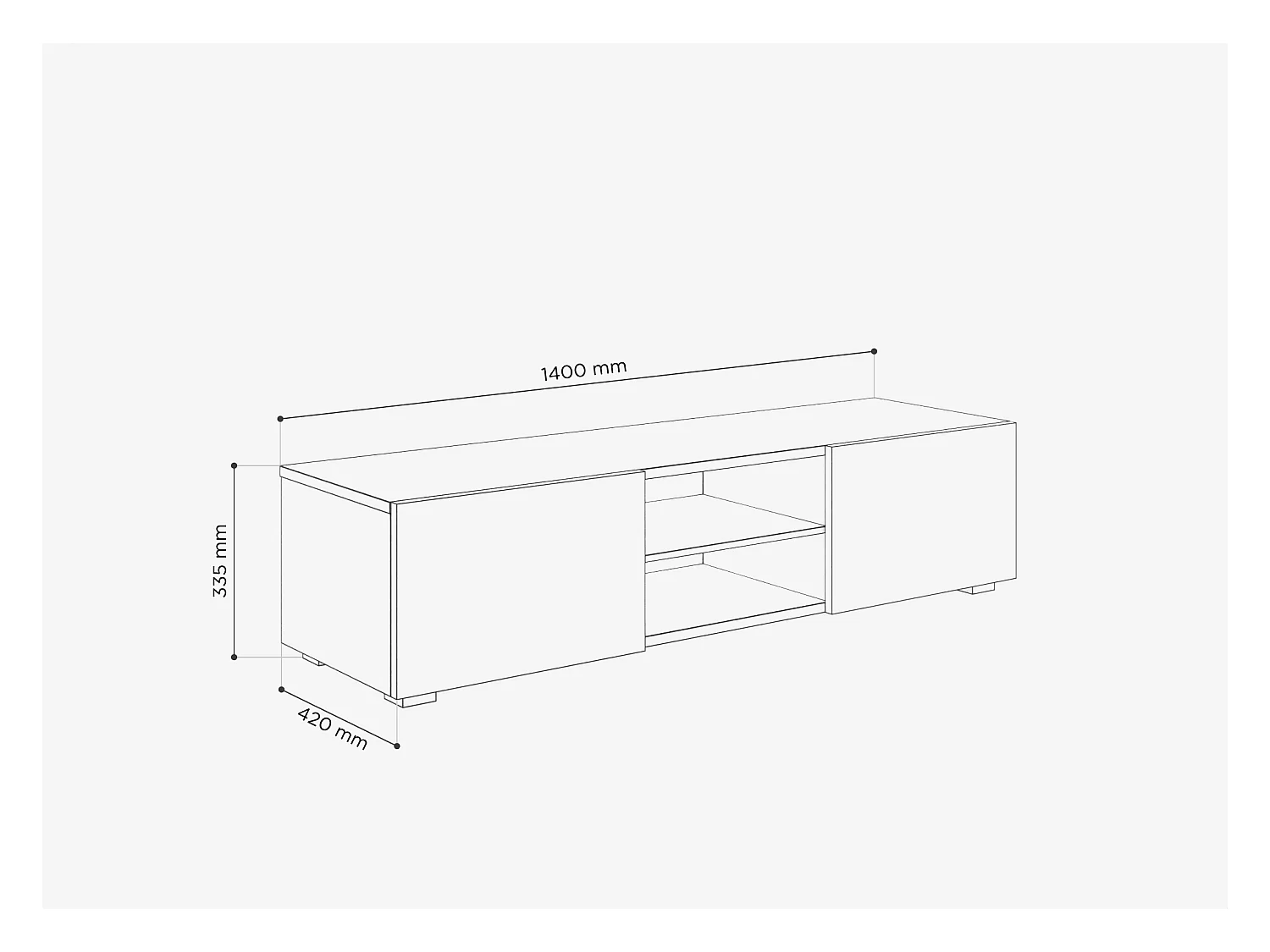 Meuble TV 140 cm Banc Télé Banc pour Salon