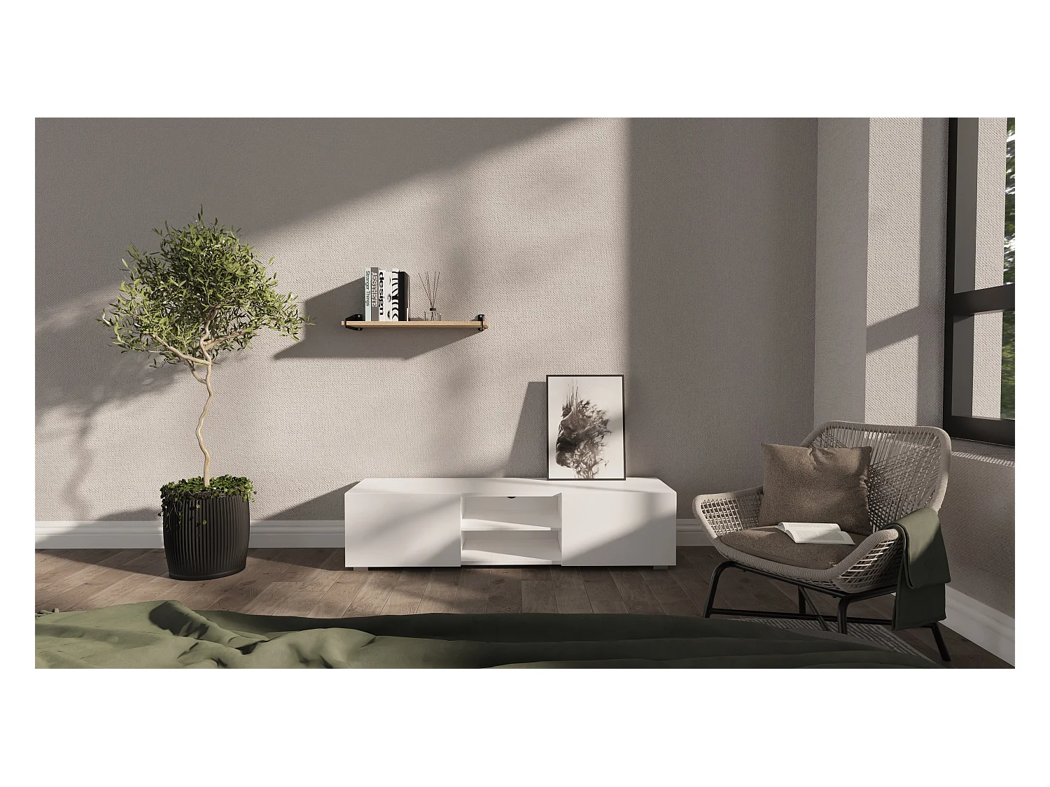 Meuble TV 140 cm Banc Télé Banc pour Salon