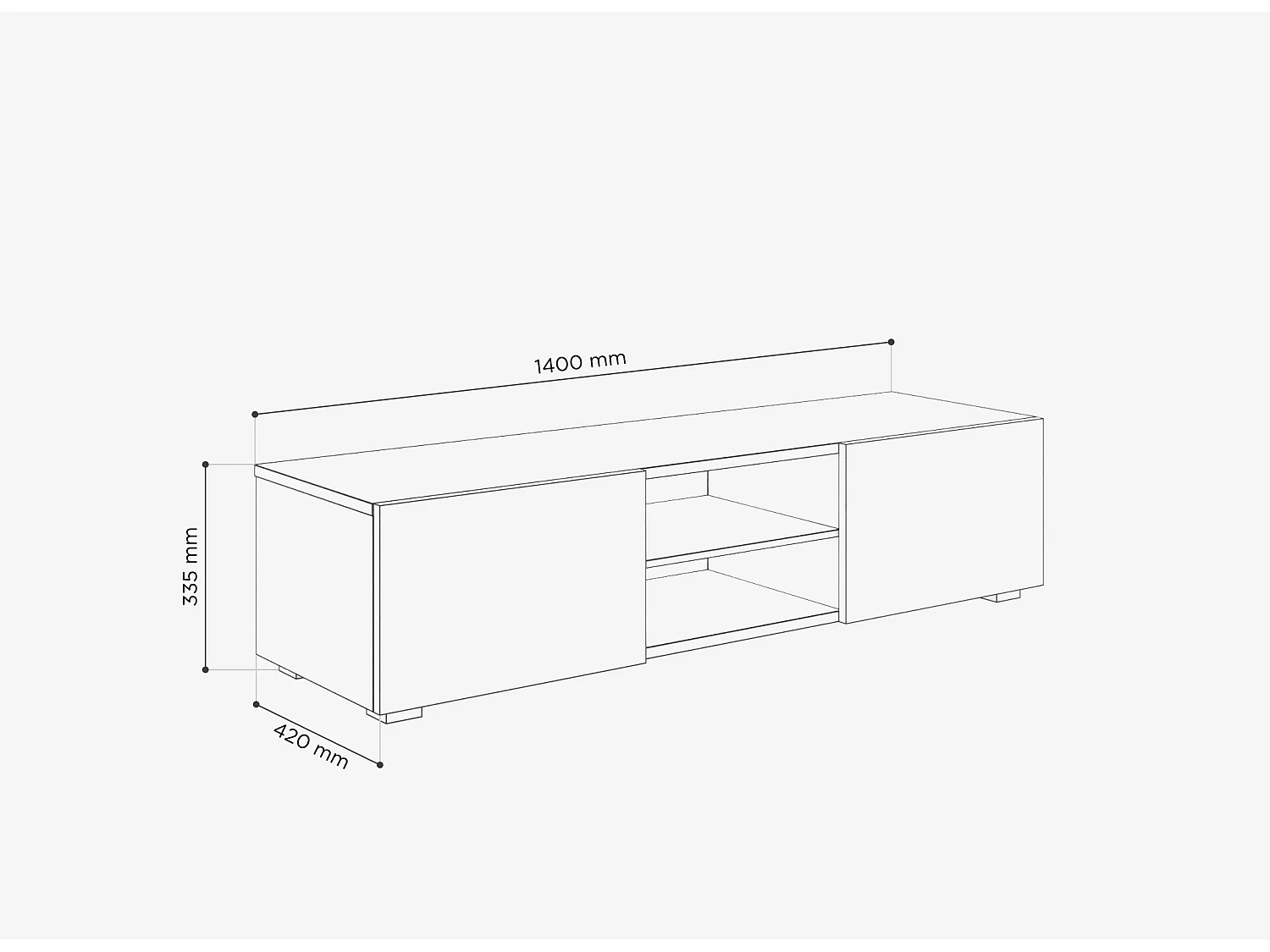 Meuble TV 140 cm Banc Télé Banc pour Salon