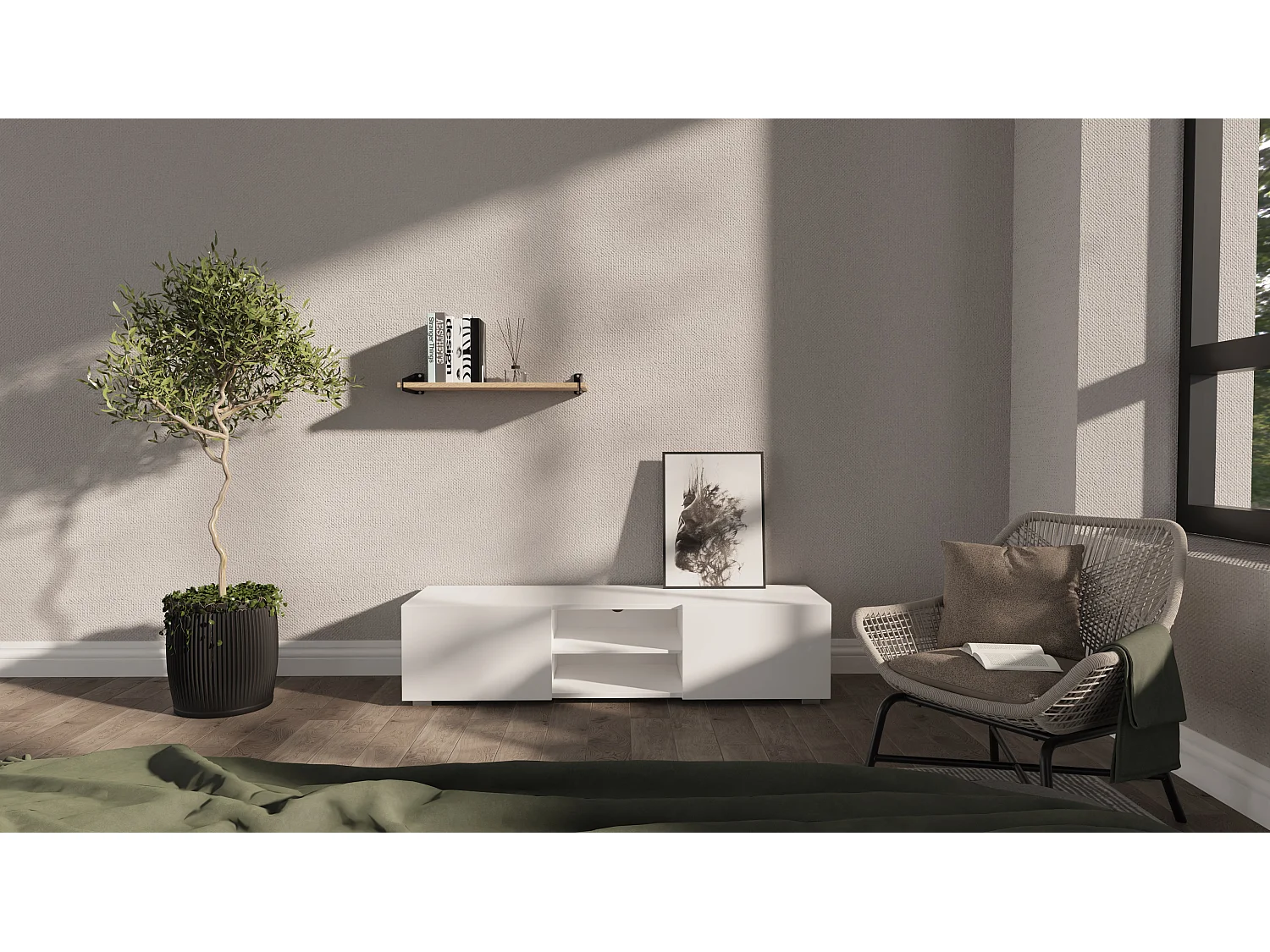 Meuble TV 140 cm Banc Télé Banc pour Salon