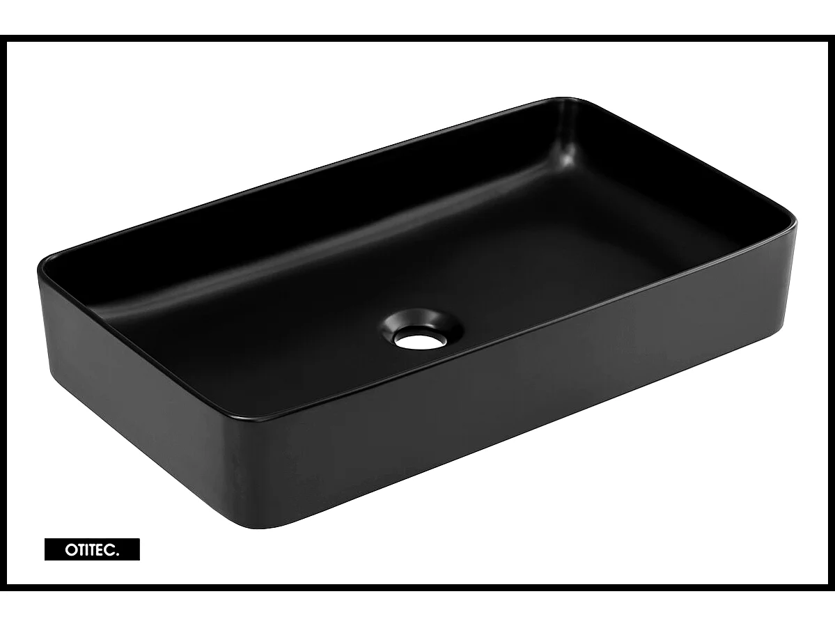 Ensemble de meubles de salle de bain - 90 cm - avec plan - avec vasque à poser - avec colonne et Meubles - 2 tiroirs - SEA BLACK