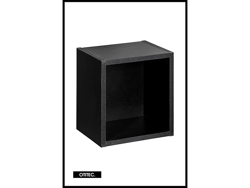 Ensemble de meuble de salle de bain - 60 cm - Noir/Oak - avec vasque à poser - avec plan - avec colonne - 2 tiroirs - VOLTA Oak