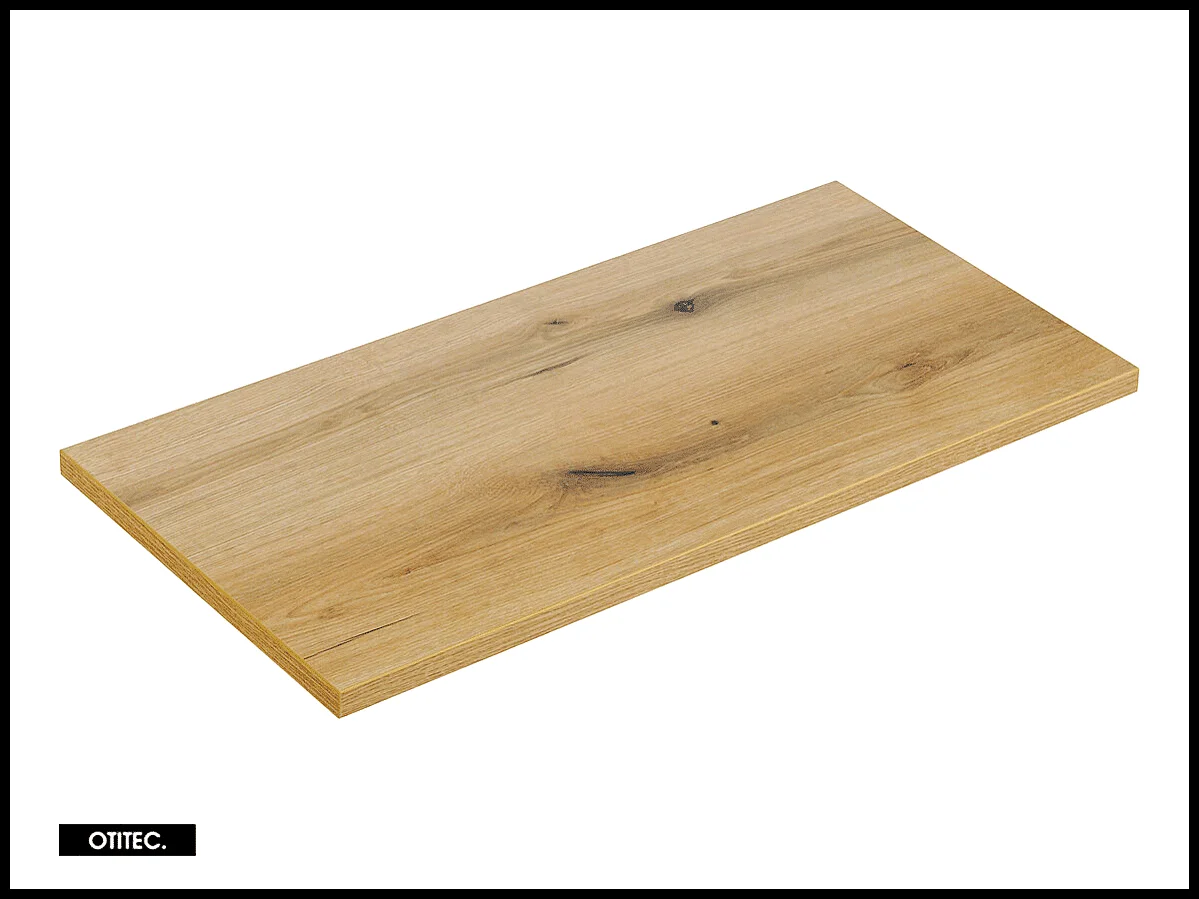 Ensemble de meuble de salle de bain - 90 cm - Oak - avec plan - avec colonne - 2 tiroirs - VOLTA Oak